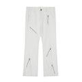 Cool Zipper Flared Denim Pants Casual Loose Slim Fit Trousers